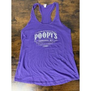 World Famous Poopy's Biker Bar Purple Tank Top Womens 2XL Sparkly